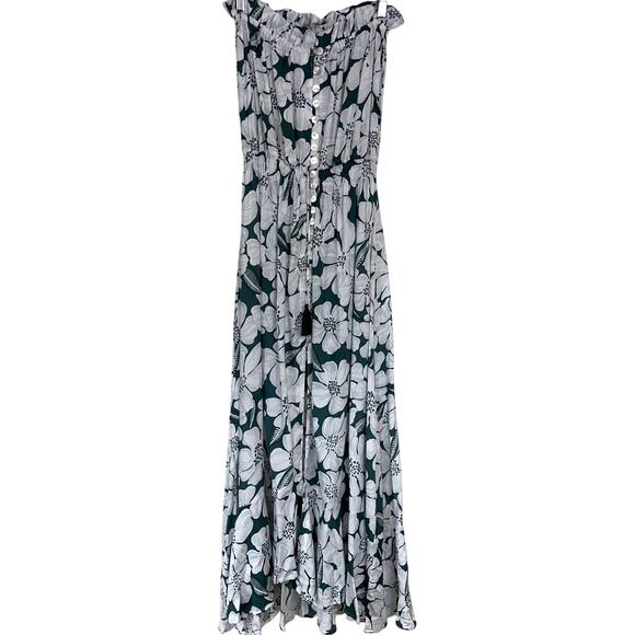 S love L Dresses & Skirts - S love L Hawaii Green White Floral Handmade in Bali High Low Maxi Dress One Size